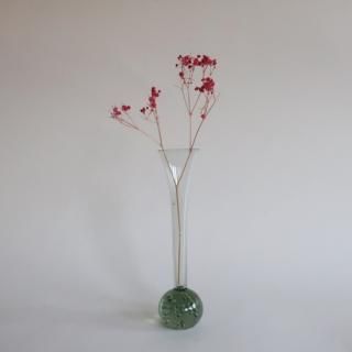 Vintage 1950s bubbles glass flower vase/ӥơ Х֥١ ե١ /ִ/ޤ(A099)