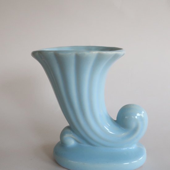 Vintage 50's Ceramic Cornucopia flower vase/ビンテージ 陶器 