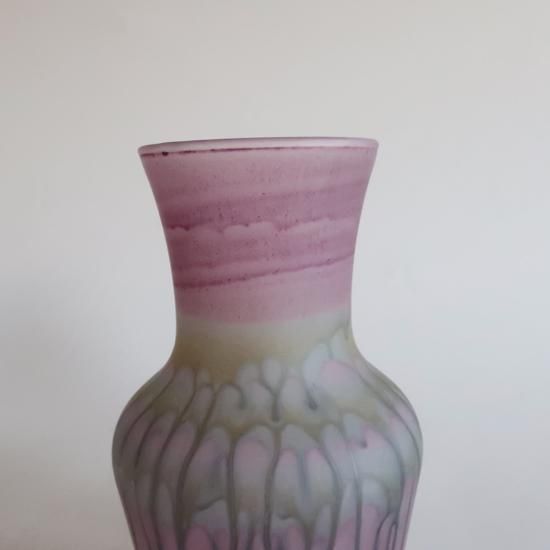Vintage rueven glass painted vase/ビンテージ ルーベンガラス
