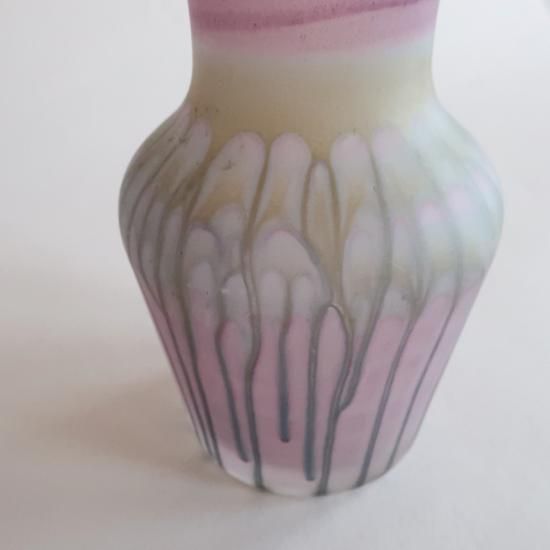 Vintage rueven glass painted vase/ビンテージ ルーベンガラス