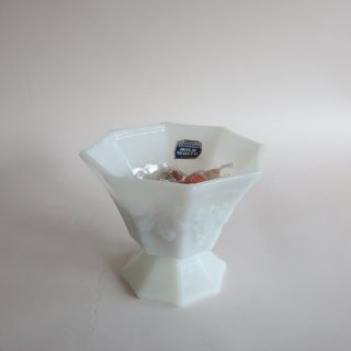 Vintage Milk Glass candy bowl/ビンテージ ミルク ガラス キャンディー ボウル/小物入れ(A120)