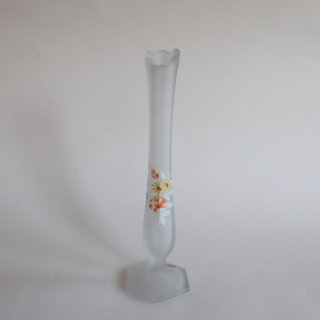 Vintage westmoreland glass社製 swung frosted glass vase/ビンテージ フロストガラス フラワーベース /花器/花瓶(A125)