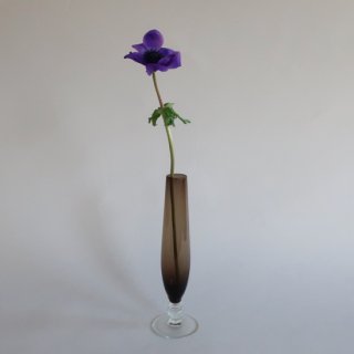 Vintage smoke glass flower vase/ビンテージ スモークガラス フラワーベース/花器/花瓶(A133)