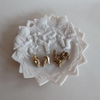 Vintage Milk Glass Animal Plate /ӥơ ߥ륯饹 ˥ޥ ץ졼(A141)