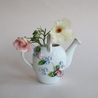 Vintage 50's Ceramic Flower Vase Pot Motif/ӥơ ƫ ݥåȥ ե١/(A146)