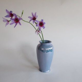 Vintage 50's blue pearl ceramic flower vase/ӥơ ƫ  ֥롼 ե١/(A161)