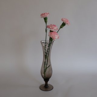 Vintage smoke glass flower vase/ビンテージ スモークガラス フラワーベース/花器/花瓶(A170)