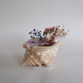 Vintage 50's shell ceramic mini flower vase/ӥơ ƫ  ̥ ߥ˥ե١/(A174)