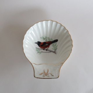 Vintage Ceramic Shell  Bird Motif Tray/ӥơ France ƫ ̡Ļ   ȥ졼(A179)