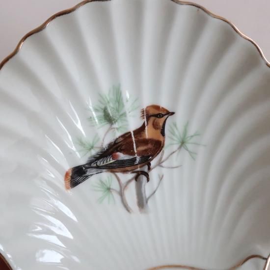 Vintage Ceramic Shell × Bird Motif Tray/ビンテージ France製 Vintage Ceramic Shell × Bird Motif Tray/ビンテージ France製