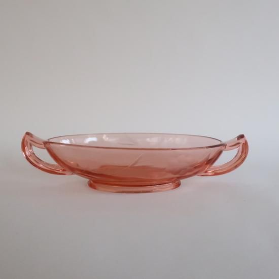 Vintage Pink Glass Accessory Tray/ビンテージ ピンクガラス