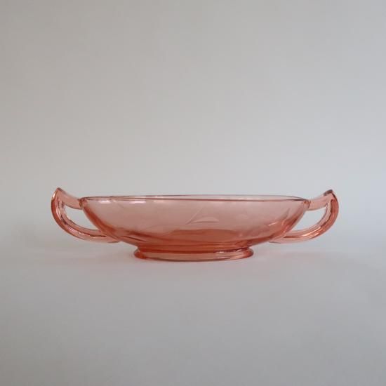 Vintage Pink Glass Accessory Tray/ビンテージ ピンクガラス