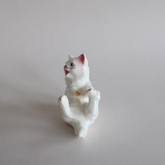 ◇英国製 ヴィンテージ 猫のオブジェ 陶器製 ヴィンテージ ウィンスタンレイ キャット 猫 陶器 置物 サイズ4