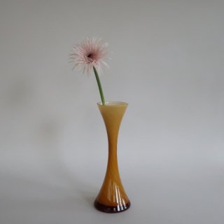 Vintage yellow marble glass flower vase/ӥơ  ޡ֥ 饹 ե١ /ִ/(A187)