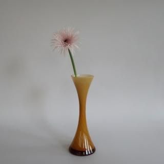 Vintage yellow marble glass flower vase/ӥơ  ޡ֥ 饹 ե١ /ִ/(A187)