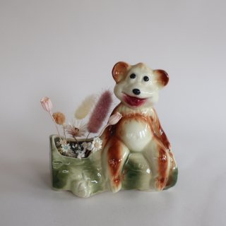 Vintage Ceramic Flower Vase monkey motif/ӥơ ƫ   ե١/(A189)