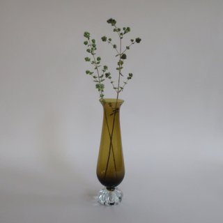 Vintage smoke glass flower vase/ビンテージ スモークガラス フラワーベース/花器/花瓶(A191)