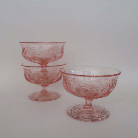 Vintage Pink Sherbert Glass/Ice cream cup/ビンテージ シャーベット ...