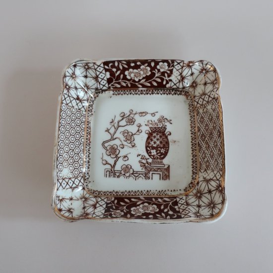 Antique Blair & Co Ceramic mini square dish /アンティーク イギリス