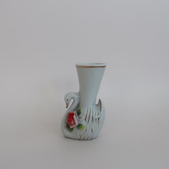 Vintage ceramic mini swan flower vase/ビンテージ 陶器 ミニ