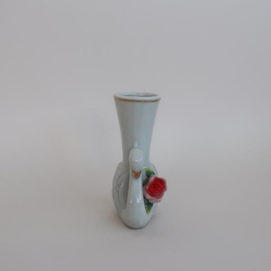 Vintage ceramic mini swan flower vase/ビンテージ 陶器 ミニ スワン