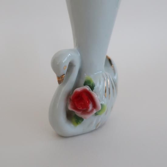 Vintage ceramic mini swan flower vase/ビンテージ 陶器 ミニ