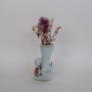 Vintage ceramic mini swan flower vase/ビンテージ 陶器 ミニ スワン フラワーベース /花瓶/一輪挿し/オブジェ(A204)