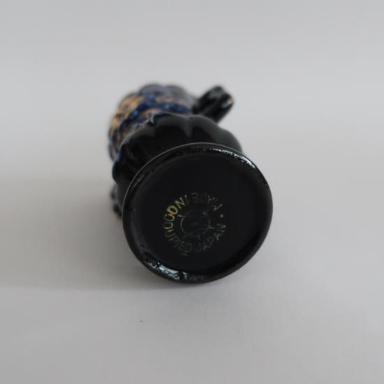 Vintage Occupied Japan blue mini flower vase/ビンテージ 陶器