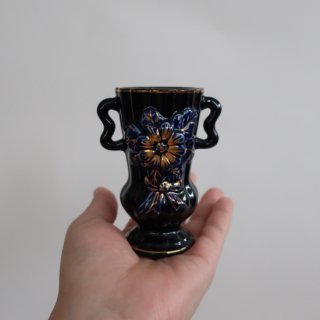 Vintage Occupied Japan blue mini flower vase/ビンテージ 陶器 ミニ フラワーベース /花瓶/一輪挿し/オブジェ(A213)