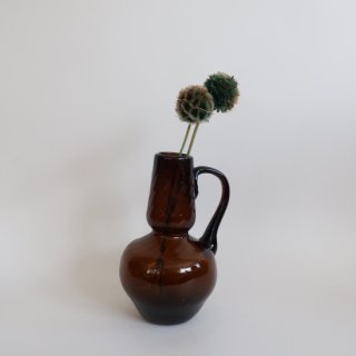 Vintage Brown glass flower vase/ビンテージ ブラウン ガラス フラワーベース /花瓶/一輪挿し(A229)