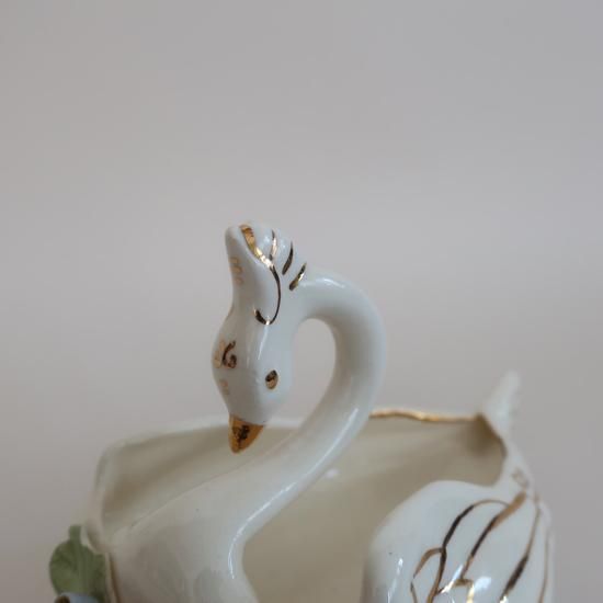 vintage ceramic swan tray /ビンテージ 陶器 白鳥モチーフ 小物