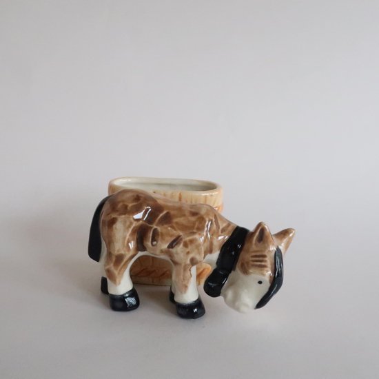 Vintage ceramic Donkey flower vase/ビンテージ 陶器 ロバ モチーフ フラワーベース/花瓶/オブジェ(A243)