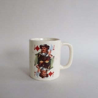 Vintage Trump motif Mug/ビンテージ 陶器 トランプ柄 マグ/マグカップ(A244)