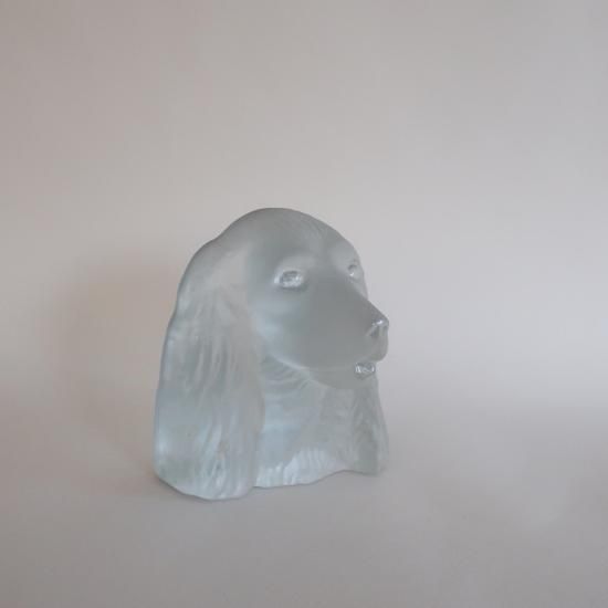 vintage glass Dog object/ビンテージ ガラス製 犬 オブジェ/置物(A245)