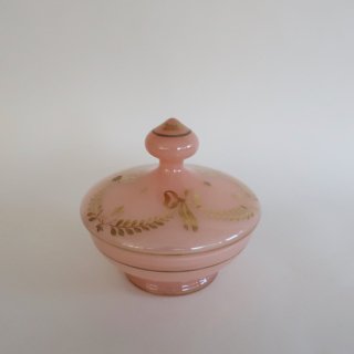 Vintage Pink Glass Candy Pot/ӥơ ԥ󥯥饹 ǥݥå ʪ(A246)