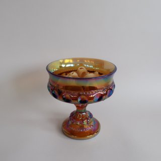 Vintage Indiana Glass Amber Carnival Glass Candy Pot/ӥơ С饹 ǥݥå/ʪ(A252)