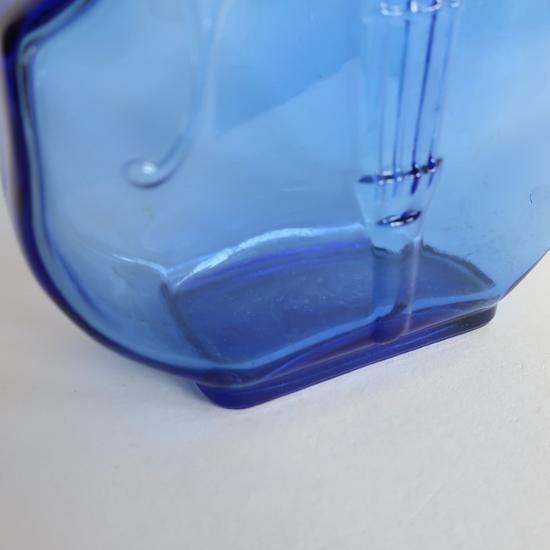 Vintage Blue glass musical instrument flower vase/ビンテージ