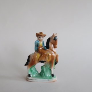vintage ceramic cowboy object/ビンテージ 陶器製 カウボーイ オブジェ/置物(A258)