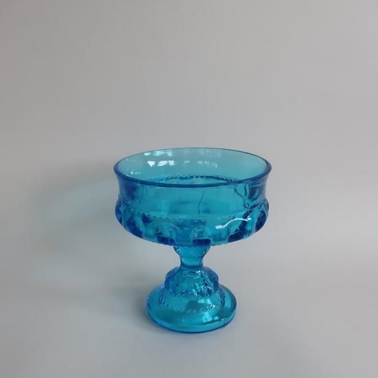 Vintage Indiana Glass blue Glass Candy Pot/ビンテージ ブルー