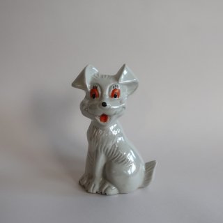 vintage ceramic dog object/ビンテージ 陶器製 犬 オブジェ/置物(A267)