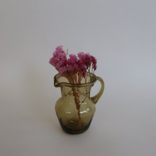 Vintage mini olive glass flower vase/ビンテージ オリーブ ガラス ミニ フラワーベース /花器/一輪挿し(A271)