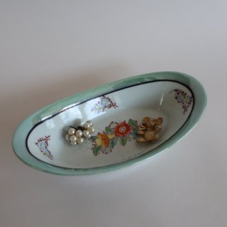 vintage made in japan ceramic tray/plate/ビンテージ 陶器 オーバル プレート/アクセサリートレー(A274)
