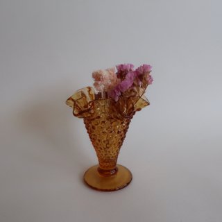 Vintage Fenton Hobnail Ruffled Amber Flower Mini Vase/ӥơ С饹  ߥ ե١ /ִ/ޤ(A276)