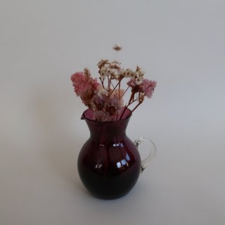Vintage mini purple glass flower vase/ビンテージ パープル ガラス ミニ フラワーベース /花器/一輪挿し(A277)