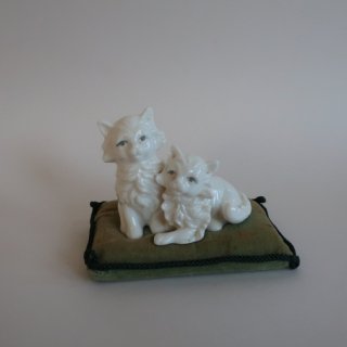 vintage ceramic cats object/ビンテージ 陶器製 ねこ オブジェ/置物(A281)