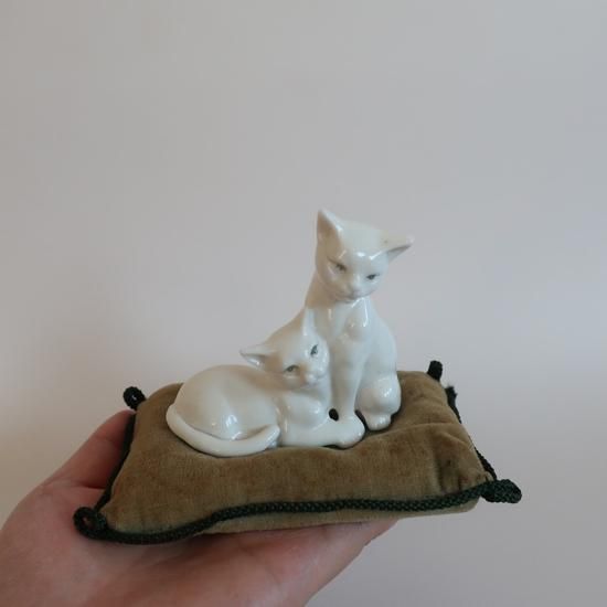 ◇英国製 ヴィンテージ 猫のオブジェ 陶器製 vintage ceramic cats object/ビンテージ 陶器製 ねこ オブジェ