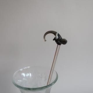 Vintage Glass Muddler Elephant/ӥơ 饹 ޥɥ顼 (A290)