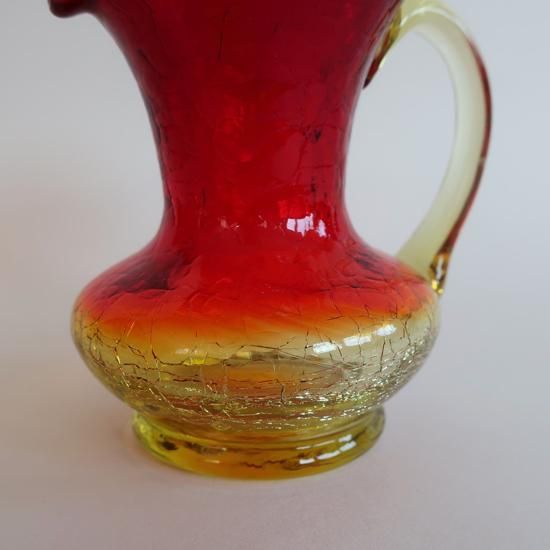 Vintage mini red glass flower vase/ビンテージ レッド ガラス ミニ