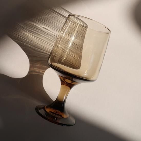 Vintage 60's smoke glass Wine Glass /ビンテージ スモーク