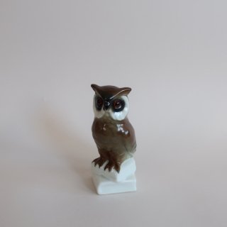 vintage ceramic owl object/ビンテージ 陶器製 フクロウ オブジェ/置物(A316)